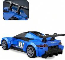 CaDA C55031--  GT2 Racing Car Building Block Model, 1:24 Scale, 240 Pieces, Adult Collectible Building Block Toy, Blue Track Edition - Blue - View 6