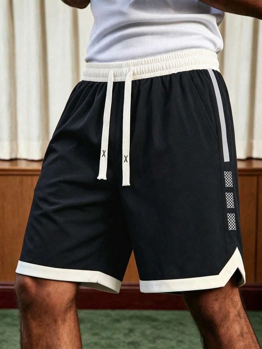 Men's Outdoor Sports Shorts, 5-Inch Length, Suitable For Daily Wear, Versatile For Sports And Fitness - Black - View 1