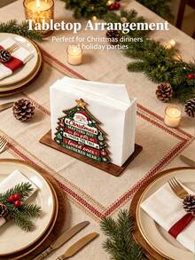 Christmas Decor Style Flat Design Kitchen Paper Towel Holder - Napkin Holder, Desktop Roll Paper Rack With Display And Storage Functions, Featuring Fun Cycling Santa Claus Design, Suitable For Kitchen, Bathroom, Living Room And Dining Room, Creating A Warm Christmas Atmosphere Decorative Ornament. - Multicolor - View 2