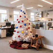 Christmas Tree  Artificial Xmas Tree White Premium PVC Bushy Realistic Fir Quick Installation Natural With Metal Stand For Christmas New Year Decorations - White - View 9