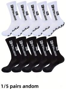 1/5 Pairs Valentine's Day Gift Mid-Calf Athletic Socks, Sweat-Absorbing And Breathable, Comfortable To Wear, Suitable For Teen Basketball Training - Multicolor - View 6