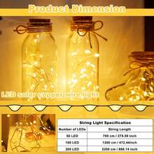 Solar Powered Flexible LED Garland, Daytime Solar Charging, Weather Resistant, Soft Warm Glow For Fence, Door Frame, Lawn, Camping Tent & Holiday Decor - Copper Wire String Lights - View 8