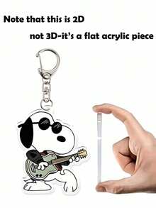 MASSDI Music & Gentleman Style Key Chain Set, High Definition Bold Line Cartoon Prints, Smooth Polished Asymmetrical Edges, Rotatable Metal Connector Chain, Lightweight Slim Design, Ideal For Backpack Decoration, Key Organizer And Fan Gift - Multicolor - View 7