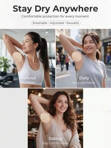 2/1pc Underarm Sweat Shield, Washable Armpit Sweat Absorber Pads With Elastic Strap, Invisible Under Garment, Sweat Protection For Daily Activities, Breathable Fabric Underarm Liner For Women - Underarm Sweat Pads - View 4