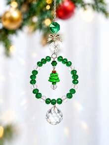 1pc Crystal Christmas Hanging Ornament, Suitable For Christmas Tree Decoration, Creating Festive Atmosphere, Living Room/Balcony/Window And Other Multiple Scenes Christmas Decorative Pendant - Christmas Wreath Ornament - View 4