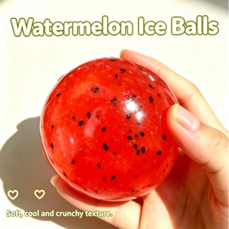 1PC Handmade Watermelon Slushie Squishy Toy, Pressable Pits, ASMR Sound Control Stress Relief Squeeze Ball, Bright Red, Birthday Gift For Siblings, Holiday Gift, Christmas Gift, Halloween Gift, Perfect Gift, Venting Toy, Best Gift, Squishy