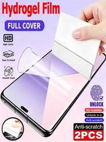 2Pcs HD Hydrogel Film Mobile Screen Protector Compatible With Reno 10 11 12 13 14 15 16 Pro/Compatible With Realme 11 12 13 14 15 Pro+/ Full Coverage Explosion Proof Scratch Resistant Flexible Protective Film Soft Film Non Glass - Clear - View 11