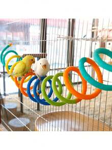 Spring Stretch Bird Swing, Bright Colors, Extra Long Spiral Parrot Swing Toy, Stretchable Up To 118.11 Inches, Can Be Hung Inside Or Outside Bird Cage, Easy To Install, Can Be Hung Vertically, Diagonally, Or Horizontally - View 12
