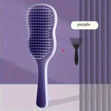 1set/1pc Comb And Black Cleaning Brush, Smooth Detangling Comb - Gentle Scalp Massage, Easy To Untangle, Anti-Static, Creates Shine - Suitable For Daily Home Use - Multicolor - View 14
