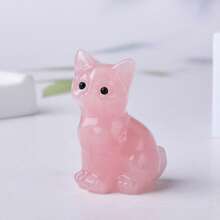 CUPIDCRYSTAL Natural Crystal Carved Kitten With Eyes, Cute Crystal Carved Ornament, Perfect Valentine's Day Gift Choice, Halloween Gift, Crystal And Stone - Crystal Cat - View 18