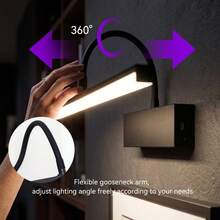 SEEDIQ 可充電 LED 壁燈，可調式燈臂，可調光，無線壁燈，適用於圖片藝術展示照明，40cm，CRI 90+，無線壁燈裝飾 - A - 查看 3