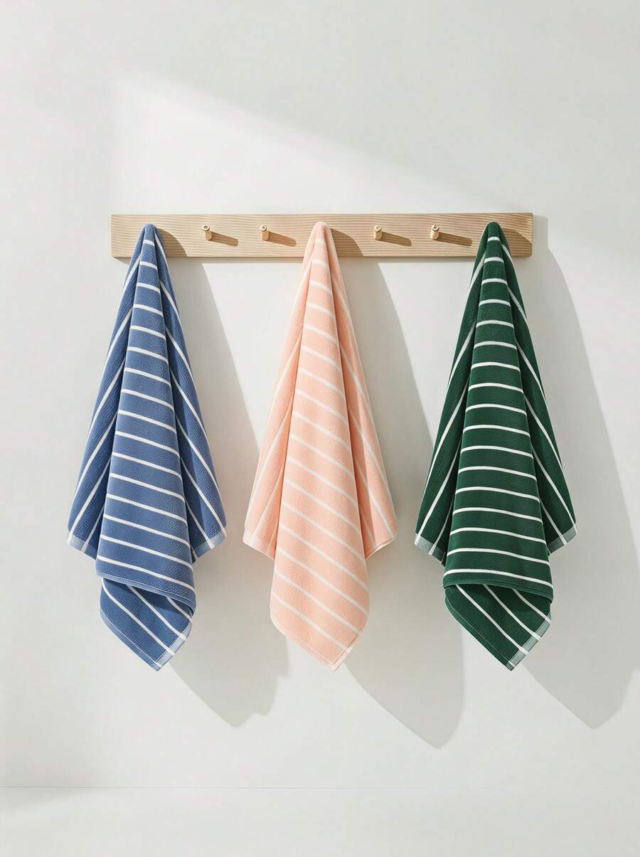 Veyra Day 1pc Cotton Striped Hand Towel - Soft Highly Absorbent Face Towels For Bathroom, Gym, Spa & Hotel, Quick Dry Decorative Hand Towels For Daily Use - Multicolor - View 1