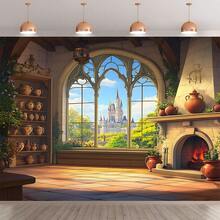A Castle Background Cloth Banner Background Wall The Studio Wall Is Perfect For Setting A Background Environment Celebration And Birthday Anniversary Decoration, Which Can Be Reused Outdoors. - 1 - View 1