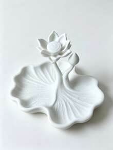 1PC Elegant Lotus Shaped Jewelry Display Tray - Creative Lotus Flower Jewelry Storage Dish, Jewelry Tray With Cute Lotus Leaf Decoration, Perfect For Rings, Earrings, Necklaces Storage, Cute Home Decor Ornament - Lotus - View 7
