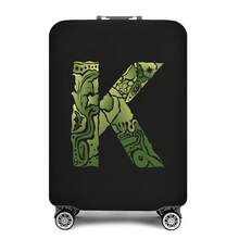 Vibrant Artistic Letter Print Elastic Luggage Cover, Dustproof & Scratch-Resistant Suitcase Protective Sleeve, Fits 18-32 Inch Travel Rolling Luggage - Black - View 29