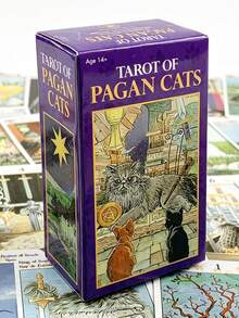 1 BoxTarot Of Pagan Cats 78 Cards ,Fantasy Theme,Witchcraft Culture Divination Deck,Cat Lover, Tarot Collector - Multicolor - View 2