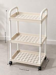 3-Tier Rolling Storage Cart, Baby Nursery Organizer Rack With Wheels, Movable Diaper, Bottle And Daily Essentials Storage Shelf - Multicolor - View 11