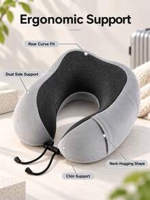 1pc Memory Foam Pillow, Perfect Travel Companion For Men And Women, Comfortable U-Shaped Design, Suitable For Airplane, Office And Sleep, Camping Essential, Tent, Camping Tent - Multicolor - View 3