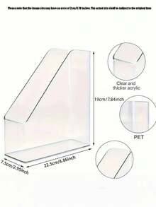 3-Tier Transparent Acrylic Storage Rack/Bookshelf Set, Desktop Stationery Organizer With Pen Holder, Multi-Layer File & Magazine Holder, Space-Saving Desk Bookshelf For Books, Notebooks, Pens And Sticky Notes, Home Office Study Room Desktop Organization - View 12