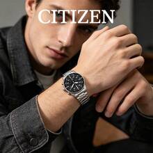 Jam Tangan Pria Citizen CA0690‑88E Tangguh Bergaya Pilot dengan Kronograf, Dial Kompas Hitam dan Gelang Baja Perak, Cocok untuk Aktivitas Luar Ruangan dan Gaya Perkotaan - Perak - View 9