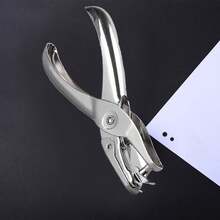 1pc Single Hole Puncher, 6mm Diameter Round Hole Punch, Handheld Metal Punch Tool, Suitable For Crafts, Labels, Tickets, Paper Cards, Can Punch 6 Sheets Of Paper, Portable Single Hole Punching Tool, Suitable For Home, Office And School - A - View 2