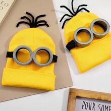 9pcs Role Play Accessory Set, Yellow Knitted Beanie, Vintage Goggles, Black Gloves, Suitable For Cosplay, 2026 Halloween Costume - Yellow Series - View 5