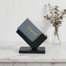 1pc Industrial Style Creative Business Card Holder, Desktop Card Display Stand, Minimalist Design Office Organizer, Suitable For Office/Workstation Decor - A - View 5