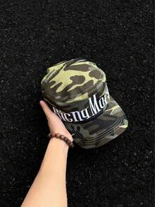 American Flat-Top Color-Block Large Letter Lip Embroidery Flat-Top Baseball Cap Men And Women Hip-Hop Camouflage Street Military Cap - Camouflage Riding Hat - View 5