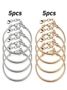 20pcs - Charming Snake Chain Bracelet Set, Adjustable Bracelets With Lobster Clasp Extension Chain, DIY Jewelry Making Materials, Handmade Bracelet Kit, Gift For Her - Bracelet Set - View 14