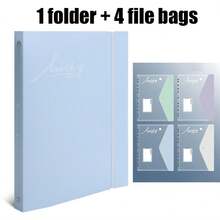 5pcs A4 Large Capacity Loose-Leaf File Folders, With 11-Hole Binder Rings, Made Of Modern PP Material, Expandable Button And Label Pockets, Suitable For School, Home, Office, Attendance, Travel - Portable Design, Back To School, School Supplies - Sets - View 16