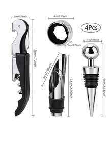 Wine Aerator Pourer Set With Pressure Bottle Opener, Pour Spout, Stoppers, Ring And Foil Cutter, Great Choice For Holiday Parties And Gatherings, Christmas And Birthday Gift For Wine Lovers - View 2