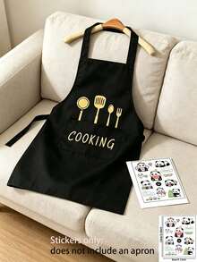 1pc Adjustable Cooking Apron With Pockets, Waterproof And Oil-Resistant, Suitable For Cooking, Chef, Unisex Design, Simple And Elegant Cooking Apron - Multicolor - View 11