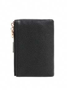 New Women's Short Wallet, Lychee Texture, Snap Flap, Side Zipper Coin Pocket, Multi-Card Slot Large Capacity, Portable Compact, Fashionable Versatile Women's Purse Card Holder - Multicolor - View 12