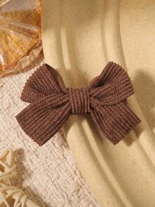 6pcs Vintage Ribbed Bow Hair Clips Classic French Fabric Bowknot Hair Clips, Cute Women's Hair Accessories Gift For Autumn/Winter - Multicolor - View 7
