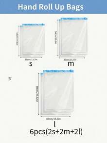 Travel Compression Bags, Roll-Up Space Saving Luggage Bags, Essential For Cruise Clothing - Clear - View 23