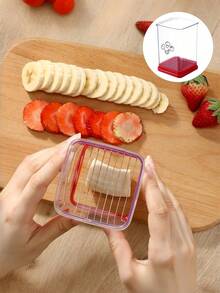Cup Fruit Slicer - Cheese Slicer, Stainless Steel Strawberry Cutter, Quickly Make Vegetable Salad Banana Slicer, Even Cutting, Delicate Plating, Kitchen Gadgets - Multicolor - View 2
