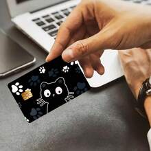 4/2/1pcsCute Cat Paw Print Pattern Bank Cards, Credit Cards, Debit Cards, Transit Cards, Room Key Cards, And Skin Stickers - Kitten - View 4