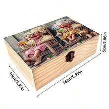A Very Popular Single-Piece Tribute Box Designed For Your Best Friend, Featuring A Grandmother Design. This 5D Wooden Storage Box With Lock Can Be Used As A Multi-Functional Jewelry Storage Box And Desktop Decoration Accessory Holder. - Multicolor - View 4