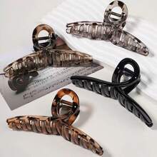 1pc Minimalist Large Hair Claw Clip For Back Of Head Updo Lazy Style Elegant Women Hair Accessory - Chocolate Brown - View 8
