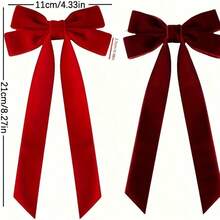 1/5/10pcs Christmas Tree Bows - Holiday Ribbon Gift Bows, Suitable For Holiday Wreaths, Decorations And Rustic Crafts, No Feathers, Glossy Surface, Perfect For Gift Wrapping And DIY Projects, Christmas Tree Decoration Velvet Ribbon, Christmas Tree Bows - Multicolor - View 5