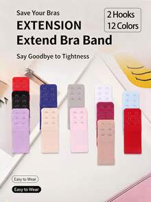 3pcs/Set Bra Extender Hooks (Extended Style), Lingerie Accessories, Elastic Adjustable, Bra Extender Buckle, Bra Back Clasp - Multicolor - View 22