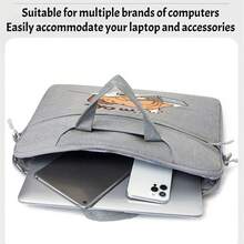 Cute Cat Print Laptop Bag With OK Lettering, Fashionable Laptop Bag With Shoulder And Hand Carry Dual Use, Multiple Colors Available, Suitable For Campus, Office, Commuting, Unisex, All Season, Can Be Carried By Hand Or On Shoulder - Laptop Bag - View 3