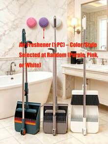 Household Broom And Dustpan, Long Handle Floor Cleaning Broom And Dustpan With Comb Teeth (For Removing Dust And Debris); Suitable For Home, Kitchen, Living Area And Office Use; (Air Freshener Also Available) - C - View 13
