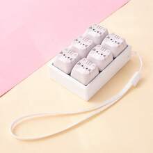 1pc Cat DIY Keyboard Keycap Keychain Accessory, Creative Keycap Pendant Charm, Portable Decorative Key Ring For Backpack, Handbag - Multicolor - View 12