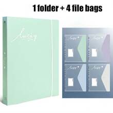5pcs A4 Large Capacity Loose-Leaf File Folders, With 11-Hole Binder Rings, Made Of Modern PP Material, Expandable Button And Label Pockets, Suitable For School, Home, Office, Attendance, Travel - Portable Design, Back To School, School Supplies - Sets - View 19