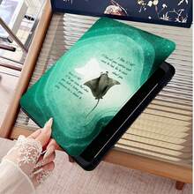 1件粉色條紋海星印花360°旋轉平板保護殼，相容於iPad 11/A16/10th/Air4/5/6/Pro 12.9/2024/2025/2020/2021/2022/2023/10.2/10.9，相容於Galaxy Tab A8/A9 Plus/S6 Lite/S7/S9FE PLUS，相容於小米，適用於辦公、旅行和居家使用，相容於OPPO Pad、MatePad、Pad、Honor Pad、Xiaoxin Pad - 彩色 - 查看 6