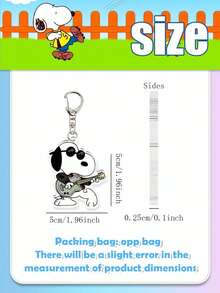 MASSDI Music & Gentleman Style Key Chain Set, High Definition Bold Line Cartoon Prints, Smooth Polished Asymmetrical Edges, Rotatable Metal Connector Chain, Lightweight Slim Design, Ideal For Backpack Decoration, Key Organizer And Fan Gift - Multicolor - View 3