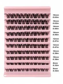 Asiteo 110Pcs D Curl Individual Cluster Lashes - Natural Look Wispy Design Cat Eye Effect DIY Eyelash Extensions For A Dramatic Eye Makeup - Easy To Apply - D - View 2