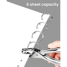 1pc Single Hole Puncher, 6mm Diameter Round Hole Punch, Handheld Metal Punch Tool, Suitable For Crafts, Labels, Tickets, Paper Cards, Can Punch 6 Sheets Of Paper, Portable Single Hole Punching Tool, Suitable For Home, Office And School - A - View 5