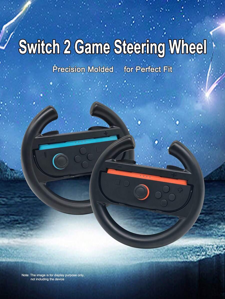 Compatible With Switch2, 2pcs Controller Steering Wheels, Anti-Slip And Sweat-Proof, Enhanced Grip For Realistic Operation - View 1